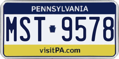 PA license plate MST9578