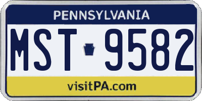 PA license plate MST9582