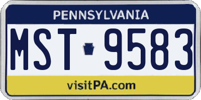 PA license plate MST9583