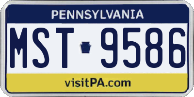 PA license plate MST9586