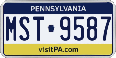 PA license plate MST9587