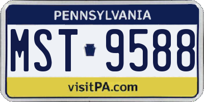 PA license plate MST9588