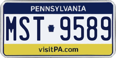 PA license plate MST9589
