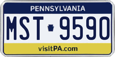 PA license plate MST9590