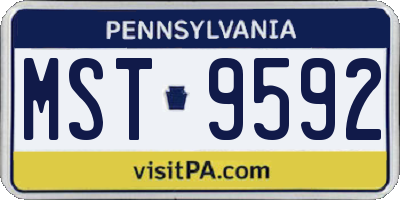 PA license plate MST9592