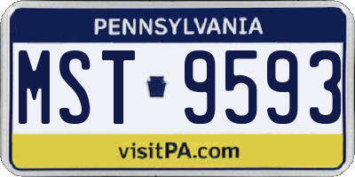 PA license plate MST9593