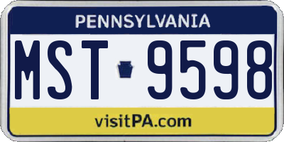 PA license plate MST9598