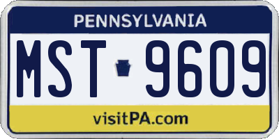 PA license plate MST9609