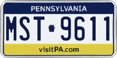 PA license plate MST9611