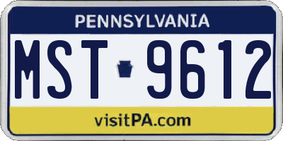 PA license plate MST9612