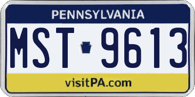 PA license plate MST9613