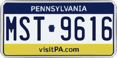 PA license plate MST9616