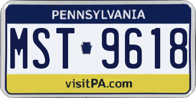 PA license plate MST9618