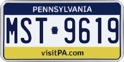 PA license plate MST9619