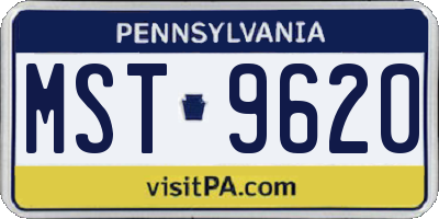 PA license plate MST9620