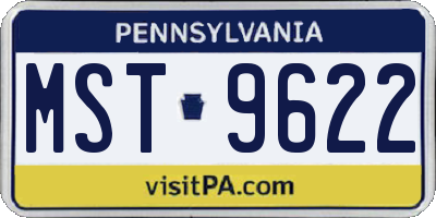 PA license plate MST9622