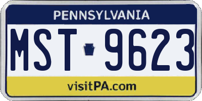 PA license plate MST9623