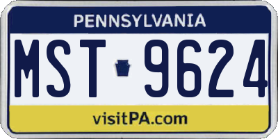 PA license plate MST9624