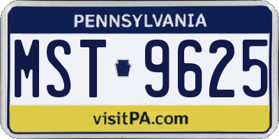 PA license plate MST9625