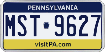 PA license plate MST9627