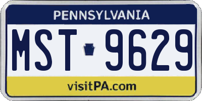 PA license plate MST9629