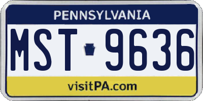 PA license plate MST9636