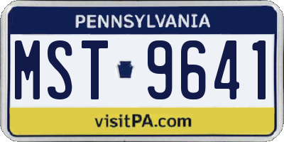 PA license plate MST9641