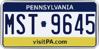 PA license plate MST9645