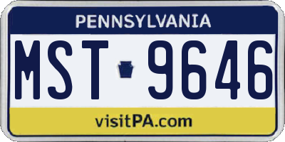 PA license plate MST9646