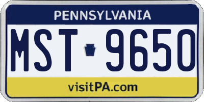 PA license plate MST9650