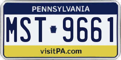 PA license plate MST9661