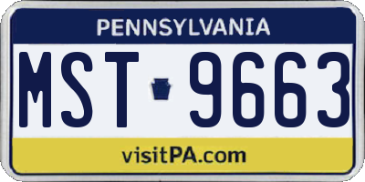 PA license plate MST9663