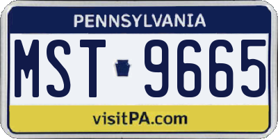PA license plate MST9665