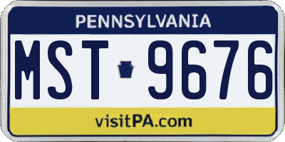 PA license plate MST9676