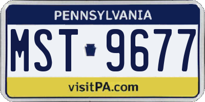 PA license plate MST9677