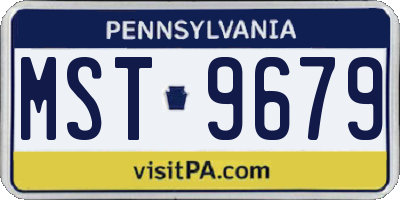 PA license plate MST9679