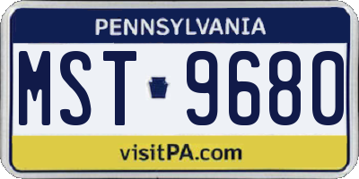 PA license plate MST9680