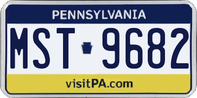 PA license plate MST9682