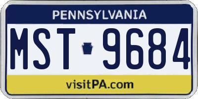 PA license plate MST9684
