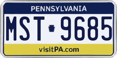 PA license plate MST9685