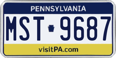PA license plate MST9687