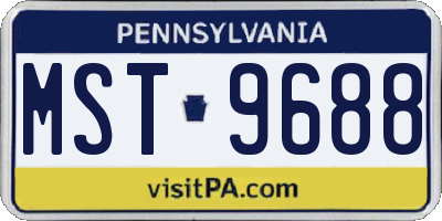 PA license plate MST9688