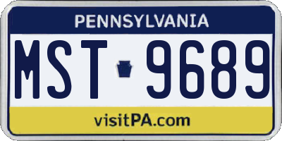 PA license plate MST9689