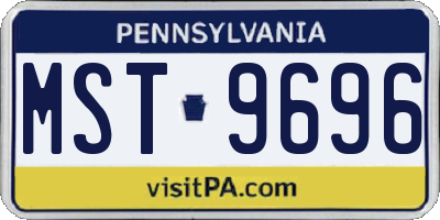 PA license plate MST9696