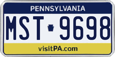 PA license plate MST9698
