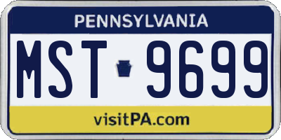 PA license plate MST9699