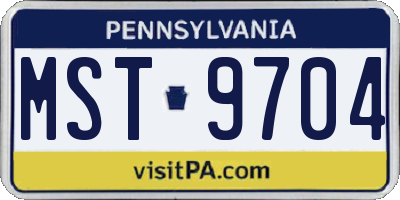 PA license plate MST9704