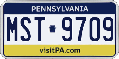 PA license plate MST9709