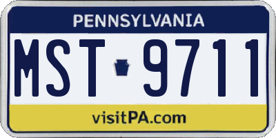 PA license plate MST9711