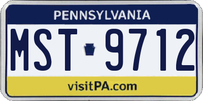 PA license plate MST9712